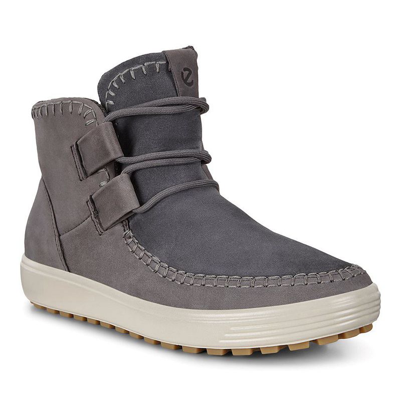 Women Boots Ecco Soft 7 Tred W - Ankle Boots Grey - India IXJKSZ150